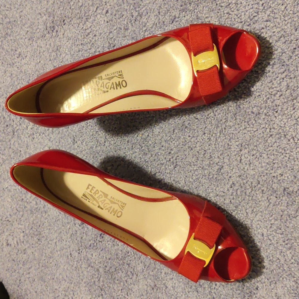 Salvatore Ferragamo red lipstick 💄 shoes